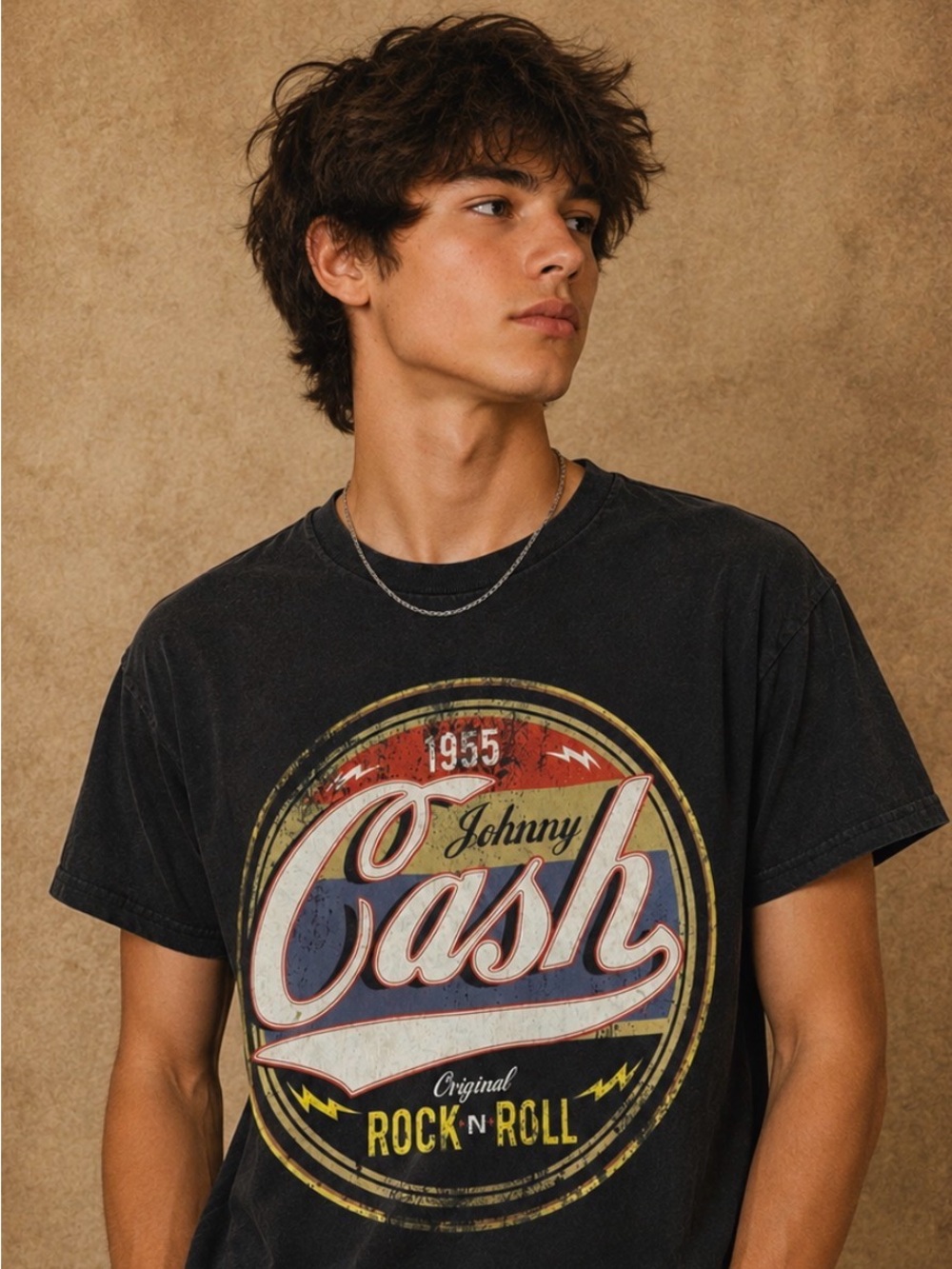Johnny Cash Graphic Tee - Black Short Sleeve Men's Shirt